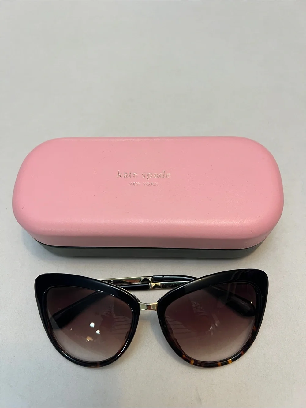 KATE SPADE Black & tortoise Havana Cissy Butterfly Sunglasses